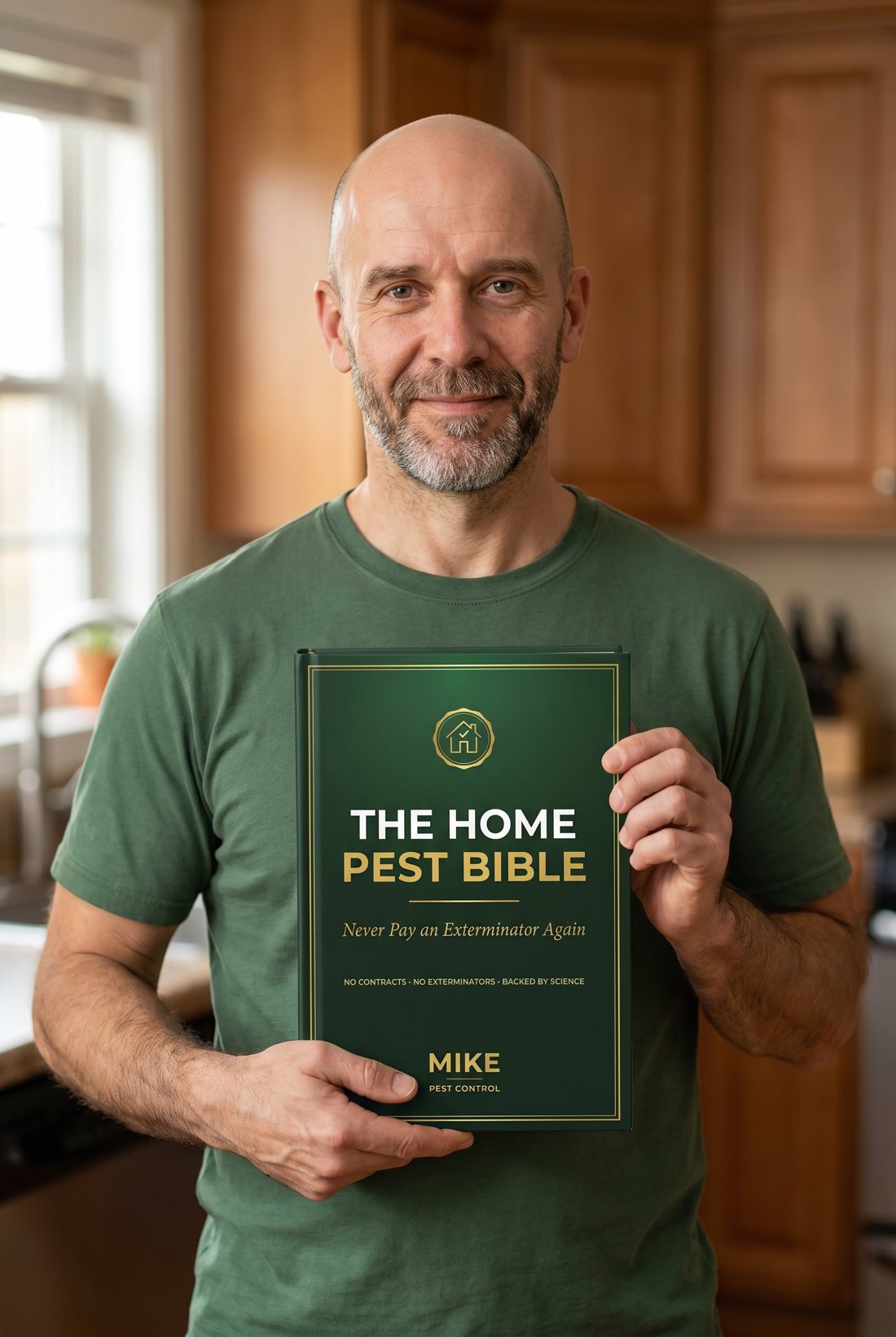 Mike holding The Home Pest Bible
